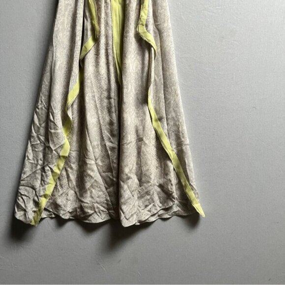 Rebecca Taylor 100% Silk Dress Grey Python Snake Print Maxi V-Neck Size 0 - Picture 8 of 15